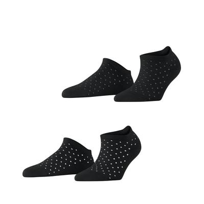Sneakersocken ESPRIT "Fine Dot", Damen, Gr. 35-38, Sockengröße, schwarz, Baumwollmischung, gepunktet, normal, Socken Sneakersocken, Punktemuster, schmales Bündchen, Polka Dots