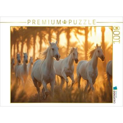 CALVENDO Puzzle Weiße Pferdeherde | 1000 Teile Lege-Größe 64x48cm Foto-Puzzle für glückliche Stunden, Game von , Calvendo Puzzle