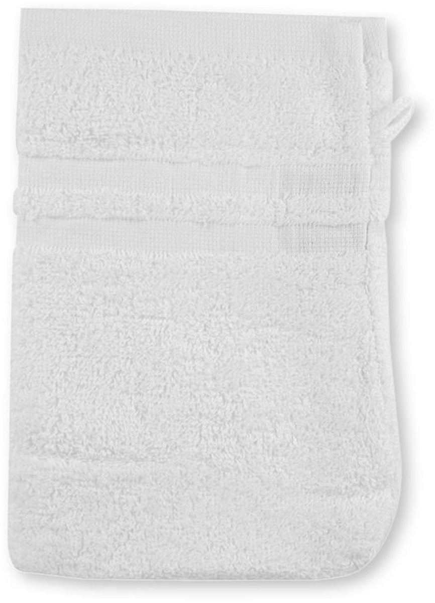 Set van 6 Uni Luxe washandjes in wit voor volwassenen