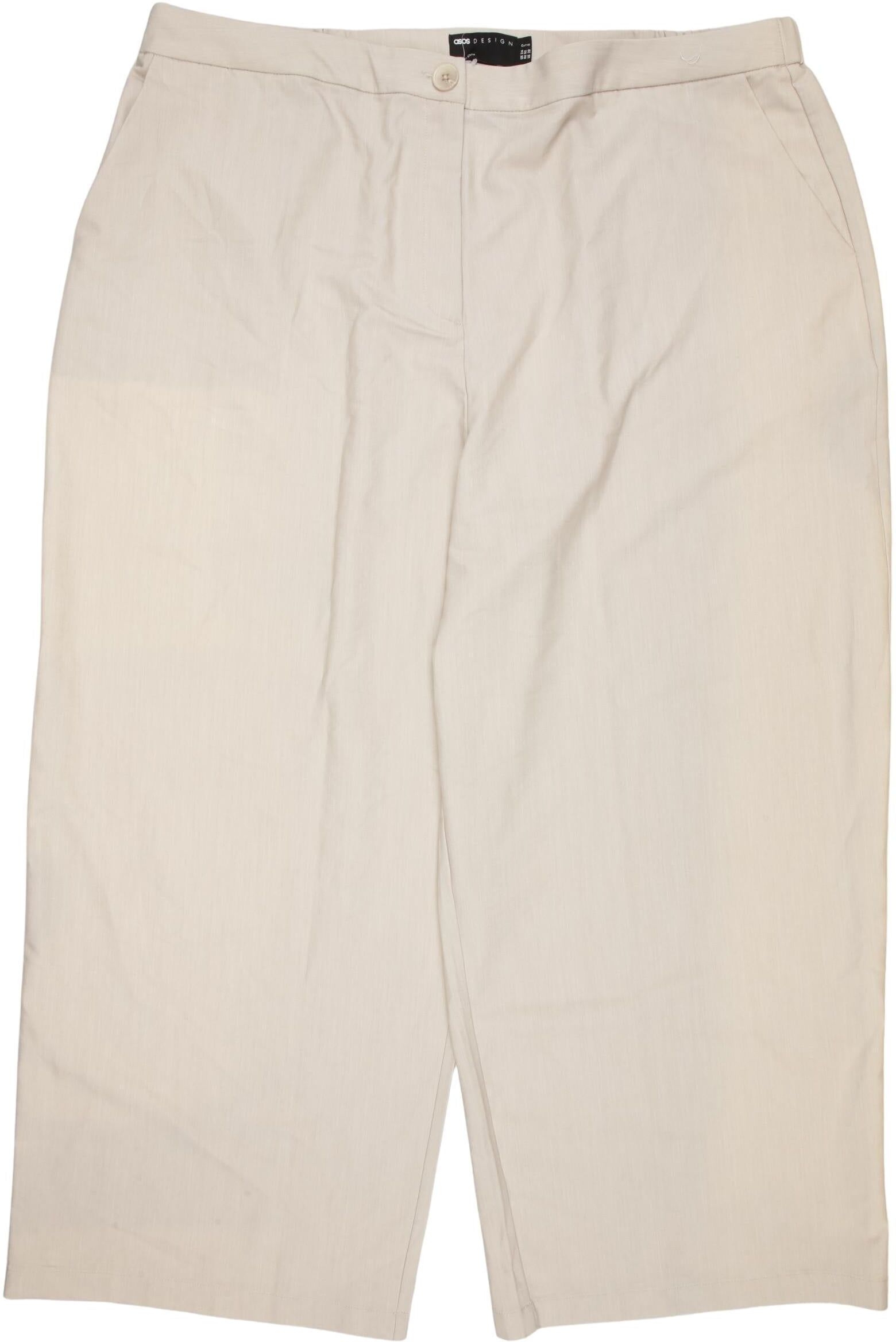 asos Curve Damen Stoffhose, Beige, Gr. EU 52, Synthetik / Elasthan / Viskose - Second Hand