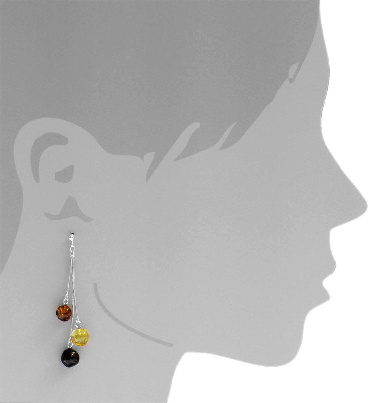 Paar Ohrhänger OSTSEE-SCHMUCK "Ostsee-Schmuck Ohrhänger Amy Ohrhänger Amy", weiß, Ohrringe, Damen, 60 x 8mm, Silber 925 (Sterlingsilber)