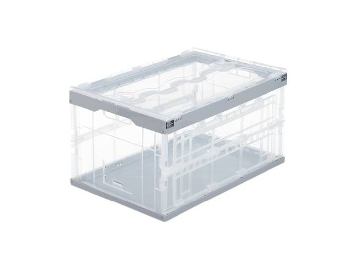 Relaxdays 2 x Transparente Transportbox mit Deckel