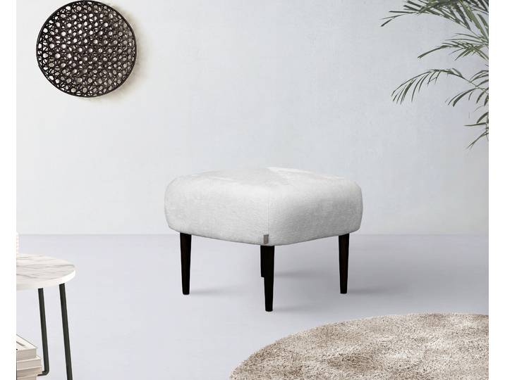 Polsterhocker Dinah , weiss (weiß), B:64cm H:48cm T:64cm, 100% Polyester, LEGER HOME BY LENA GERCKE, Hocker, Polsterhocker, passend Zum Sessel Dinah
