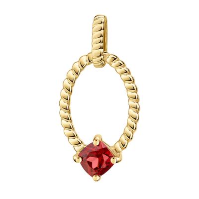 Kettenanhänger FIRETTI "Schmuck Geschenk Gold 333 Halsschmuck Anhänger ovale Form", rot (gelbgoldfarben, rot, rot), Schmuckanhänger, Damen, Gelbgold 333, 0,95 g, Kettenanhänger, mit Granat