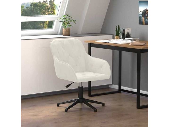 Chaise bureau/siège pivotant Crème - Magnifique Chaise pivotante de bureau - 1 PALCE -Crème Velours CL2251855