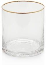 Zodax Optic Rock Glasses with Gold Rim, Set of 6
