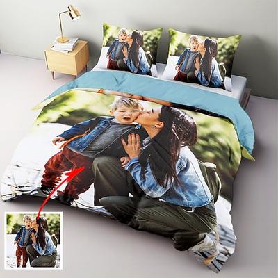 Personalisierte Foto-Bettwäsche Bettbezug Beste Abschlussgeschenk Bedrucktes Bettwäsche-Set Maßanfertigung Schlafzimmer Feiertagsgeschenk für Freunde Liebende