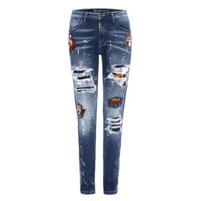 Straight-Jeans CIPO & BAXX "Cipo & Baxx Jeans DENIM", Herren, Gr. W40/L34, Länge 34, blau, Obermaterial: 98% Baumwolle CO. 2% Elasthan EL., uni, modern fit, Jeans Straight-Jeans, bequeme Jeans im angesagten Patchwork-Style, CD643