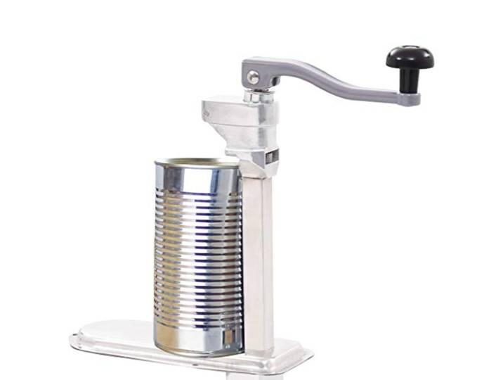 Susany Dosenöffner mit 360-Grad-Drehgriff Tischdosenöffner Büchsenöffner Konserven Öffner Gastronomie Silbern 70 cm Aluminium und Edelstahl