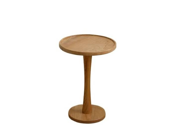 9bbhfJw4R Couchtisch im Landhausstil Sofa-Beistelltisch aus Holz, Retro, rund, minimalistisch, Aufbewahrungstisch(Natural,Klein)