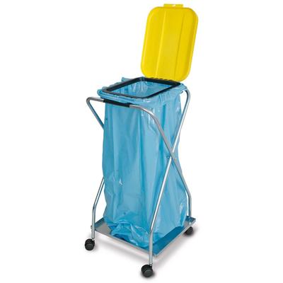 BRB Müllsackständer mit Rollen, für 70-120L Säcke (gelb, einfach)