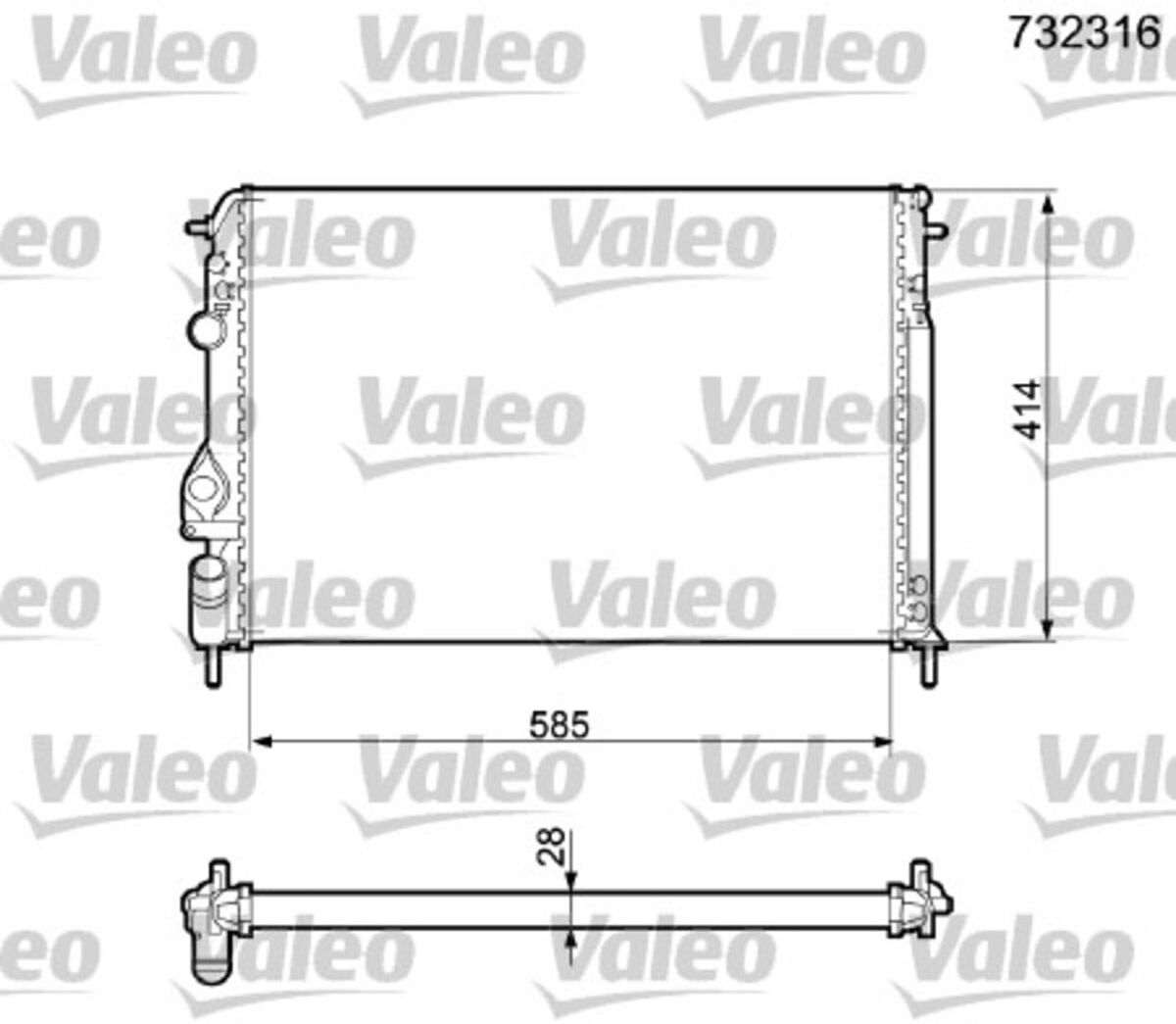 Kühler, Motorkühlung VALEO 732316