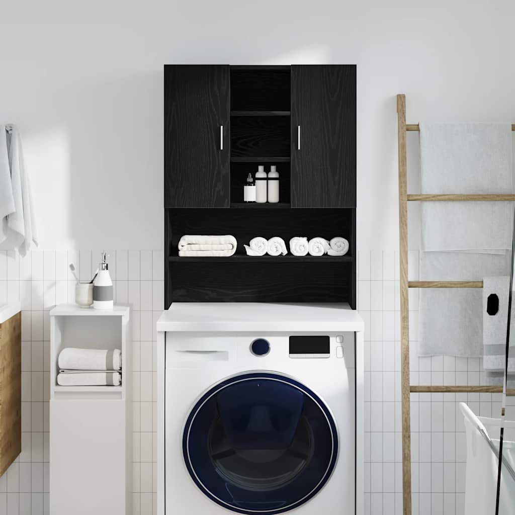 vidaXL Meuble pour machine à laver chêne noir 70,5x25,5x90 cm