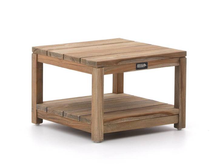 Bijzettafel tuin ROUGH Vierkant Tuintafel Teakhout 50x50cm