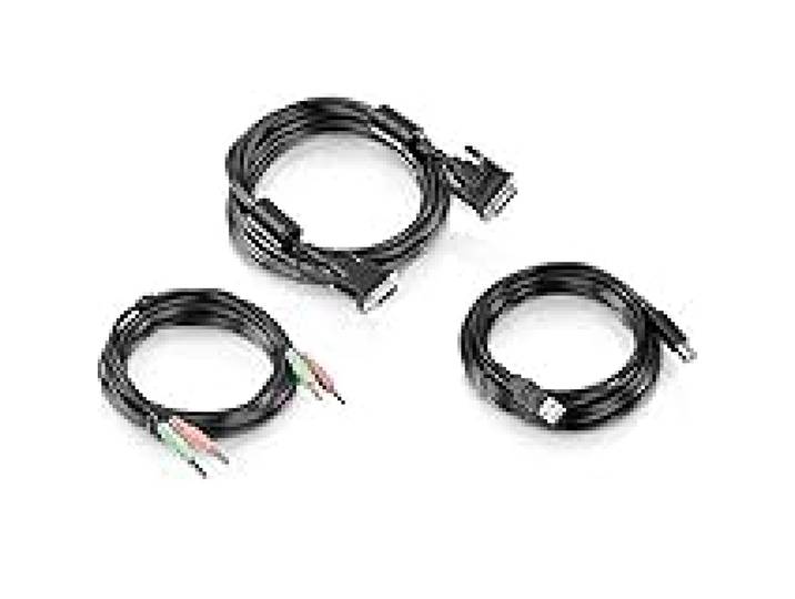 TRENDnet, TK-CD15, Kit de câble KVM Audio, USB, DVI-I de 15 pieds