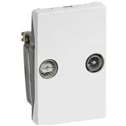 LK, Zubehör Elektroinstallation, FUGA Antennensteckdose TV/Radio Schleifenbox 11⁄2 Modul, Weiss- In Tasche für DIY