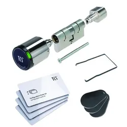 TCS 811-003-4050 Knaufzylinder:pack mit elektronischem Schließzylinder (Stand alone) für alle Profilzylinderschlösser, IP55, Maße Profilzylinder
