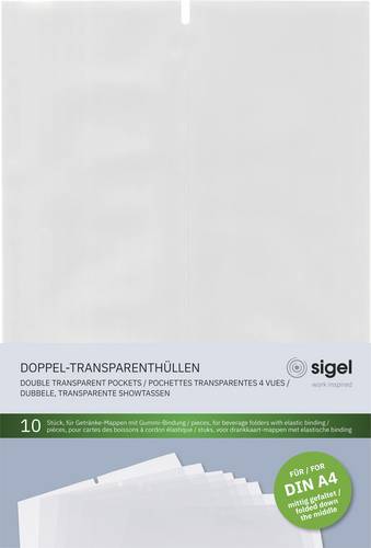 Sigel Doppel-Transparenthülle 2 x DIN A4 für Speisekarten-Mappen SM182 10St.