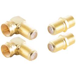 Shiverpeaks BS15-301014 F-Verbinder-Set vergoldet Anschlüsse: F-Stecker, F-Buchse, F-Stecker 1 Set
