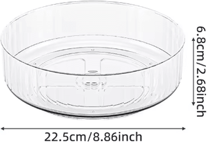 Inspire Picks 360 Rotating Lazy Susan Organizer Clear Fridge & Kitchen Storage Tray transparent s