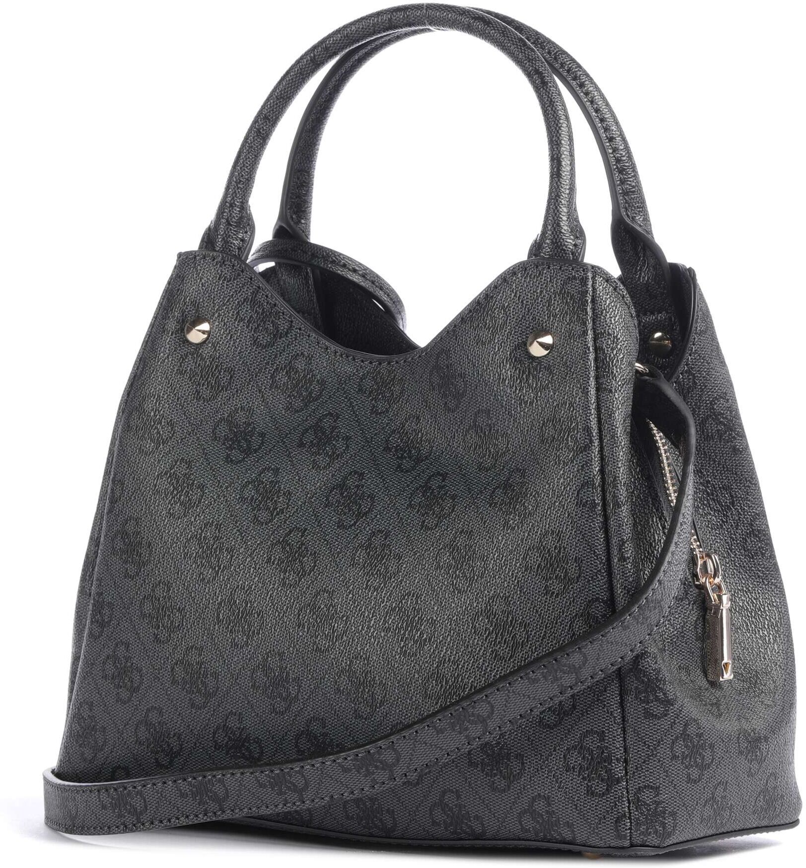 Guess Lorella Girlfriend Logo Small Handtasche aus Leder, grau