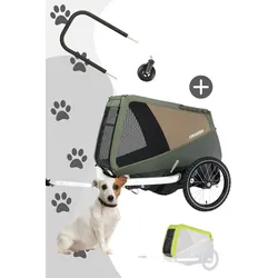 Croozer Dog Enna Flex & Go Bundle (inkl. Buggyset und Regenverdeck), Farbe: Moss Green