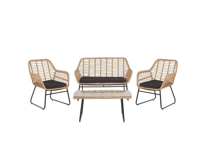 LOUNGE-SET 4-sitzer Rattan Beige Minori