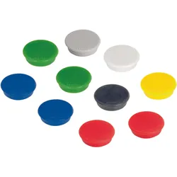 FRANKEN Magnet Ø 3,2 x 0,7 je 2x rot, grün, blau und je 1x gelb, weiß, schwarz, grau