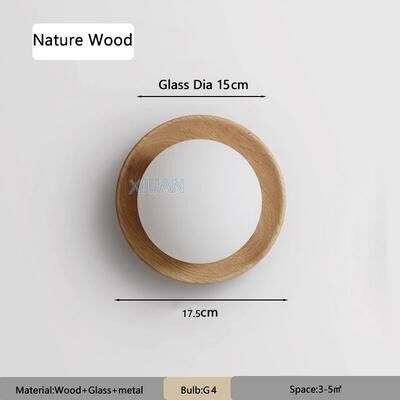 Friendly Fresh Finds Wabi Sabi Wooden Wall Lamp With Milky Glass Shade For Bedroom And Hallway nature Wood warm Light