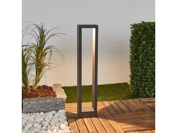 LED Wegeleuchte Jupp Lucande, schwarz, Aluminium, Modern, LED Außenleuchte