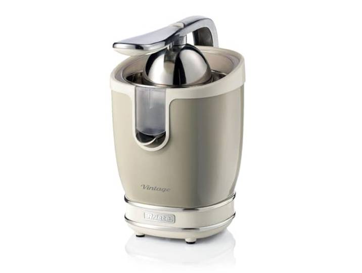 Ariete Vintage 413 Presse Agrumes Électrique avec Levier\, 2 Cônes pour Petits et Grands Fruits\, Bec verseur anti-goutte\, Moteur Silencieux\, Pressage Professionnel\, 85W\, Beige