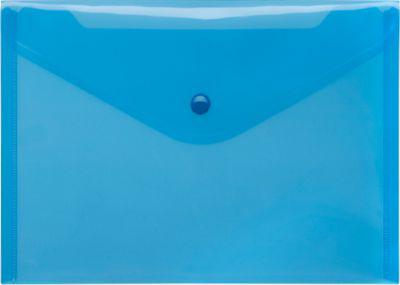 FolderSys Dokumententasche, DIN A5 quer, Druckknopfverschluss, PP, blau transparent