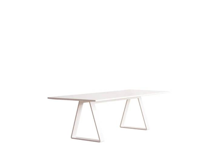 Asplund Table à manger Bermuda white laminate,support en acier, 280x90cm