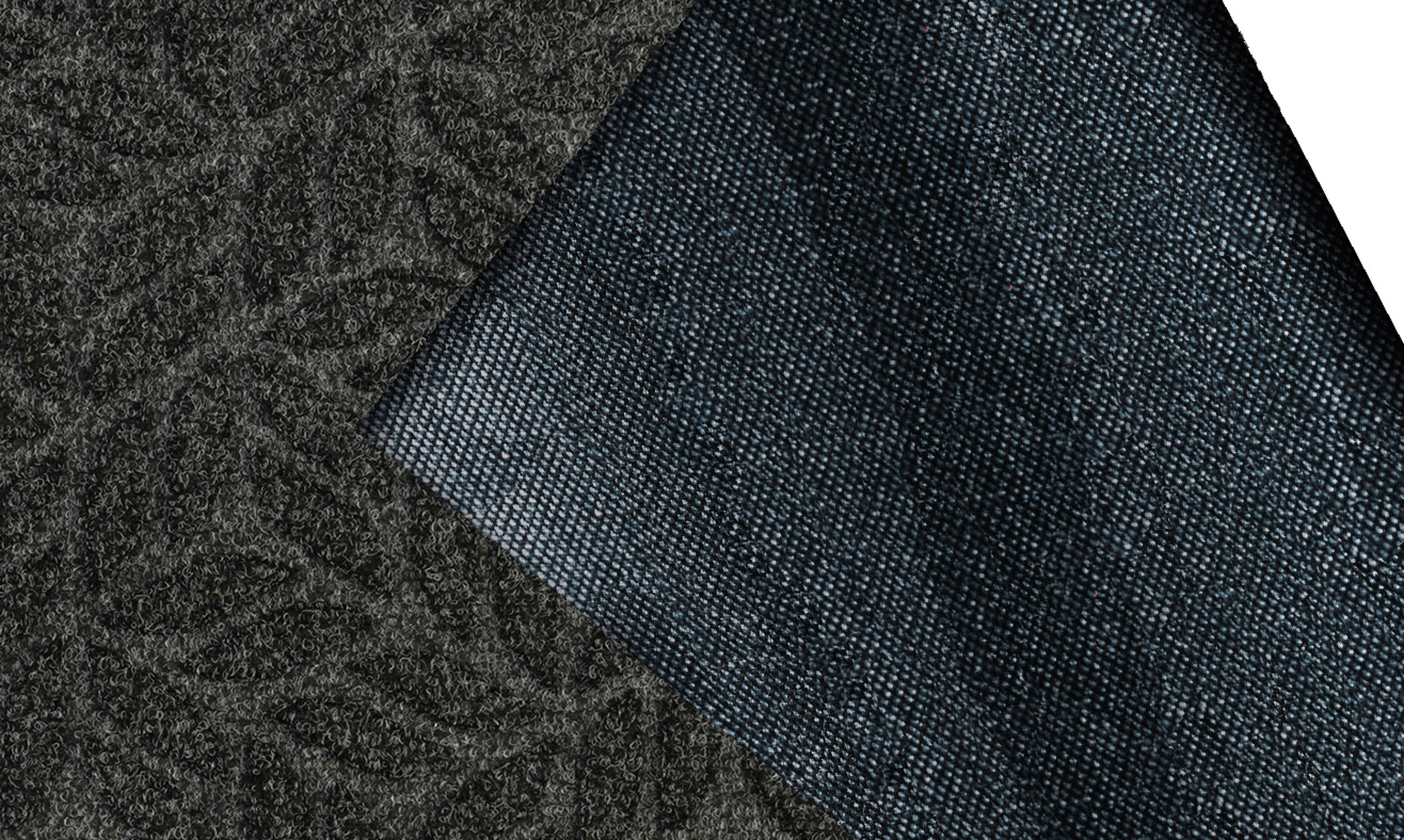 Fussmatte "DUNE Leaves Dark Grey", grau, B:45cm H:8mm L:75cm, Polyester, Polypropylen, WASH+DRY BY KLEEN-TEX, Teppiche, Fussmatte grau B : 45cm 1 Stk., 8mm, L: 75cm