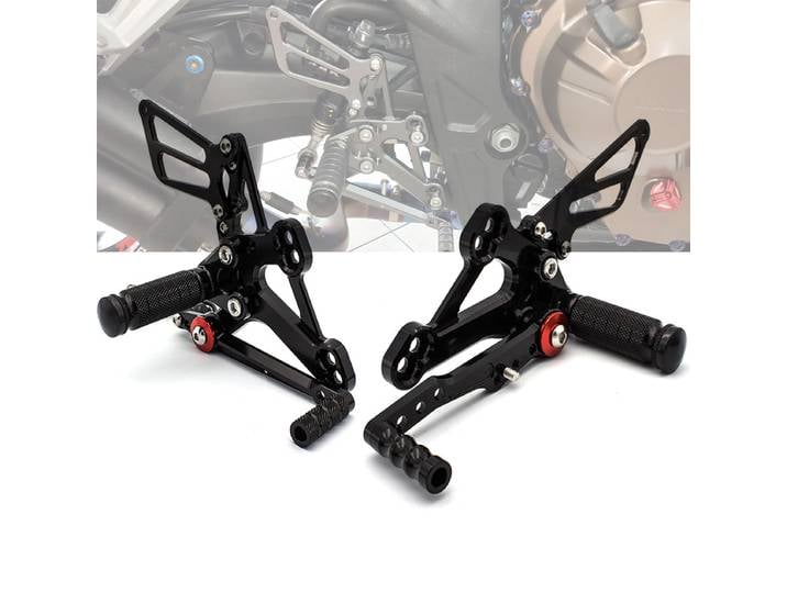 Pour Honda CBR650R CB650R 2019-2025 / CBR650F CB650F 2014-2025 CNC moteur réglable en aluminium repose-pieds arrière ensemble repose-pieds