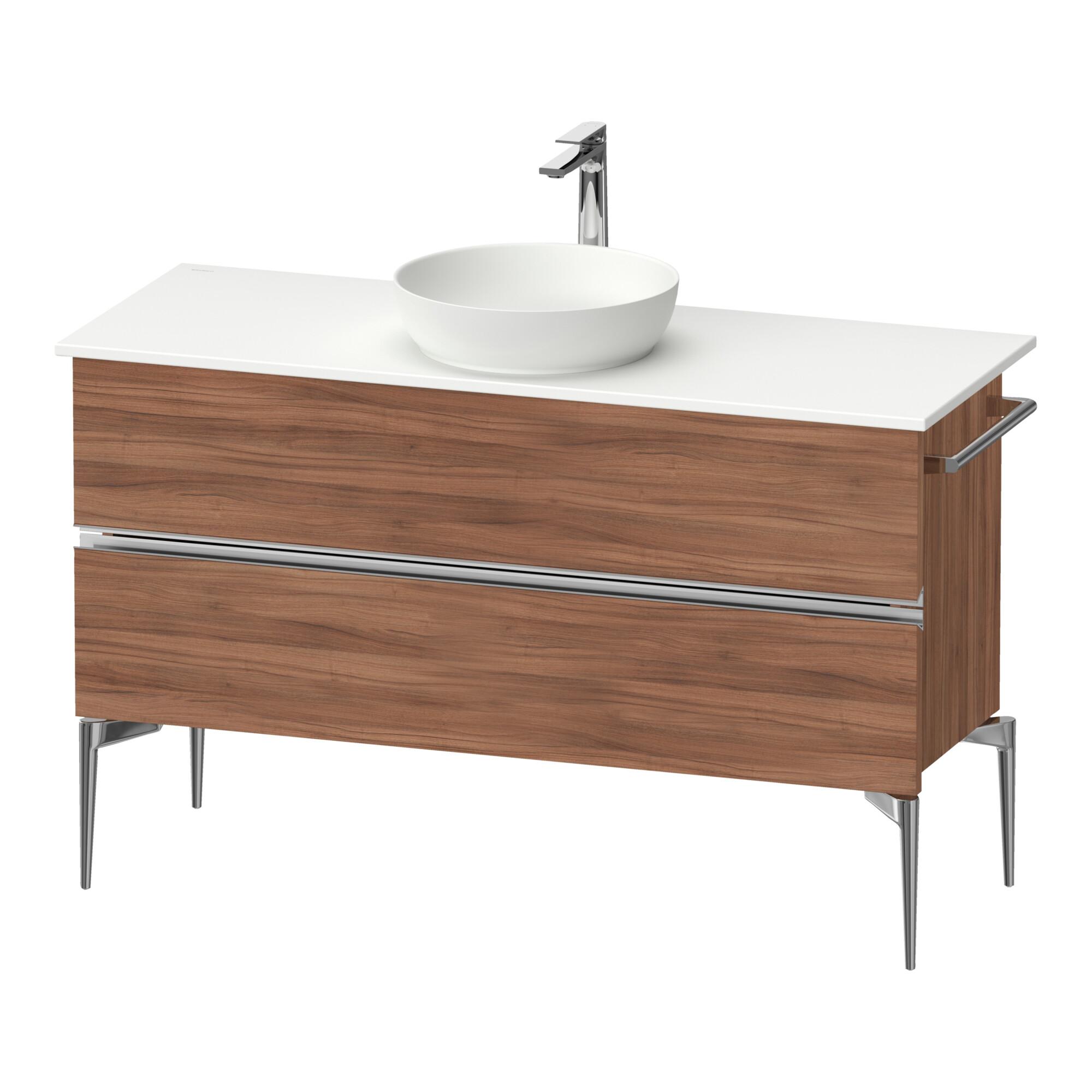 Duravit Konsolen-Waschtischunterbau bodenstehend Sivida 124,5x54,8x47,5cm, N N, 2 Schub., G chr (SV4660010790000)