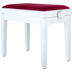 Classic Cantabile Pianobank Modell A Weiß matt Velours Rot