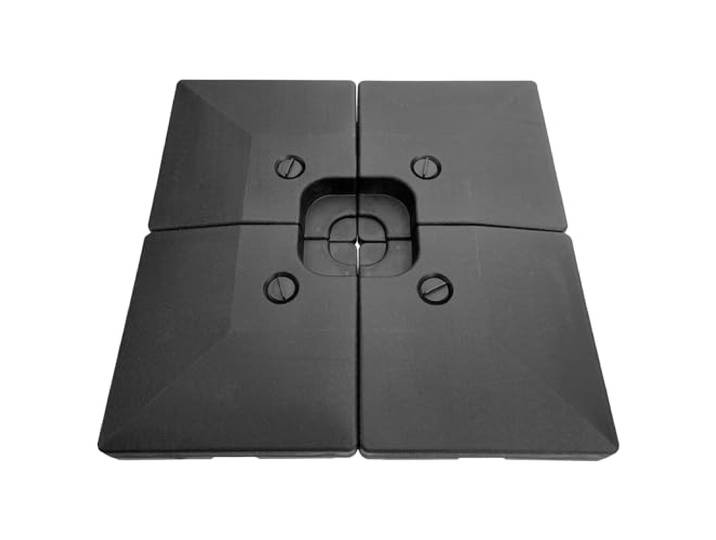 Happy Garden - Lot de 4 Dalles carrées CROZON Noir - Compatible avec Grands parasols - Remplissage Eau ou Sable