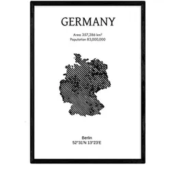 POSTER Länder & Kontinente Deutschland A4 Rahmenlos