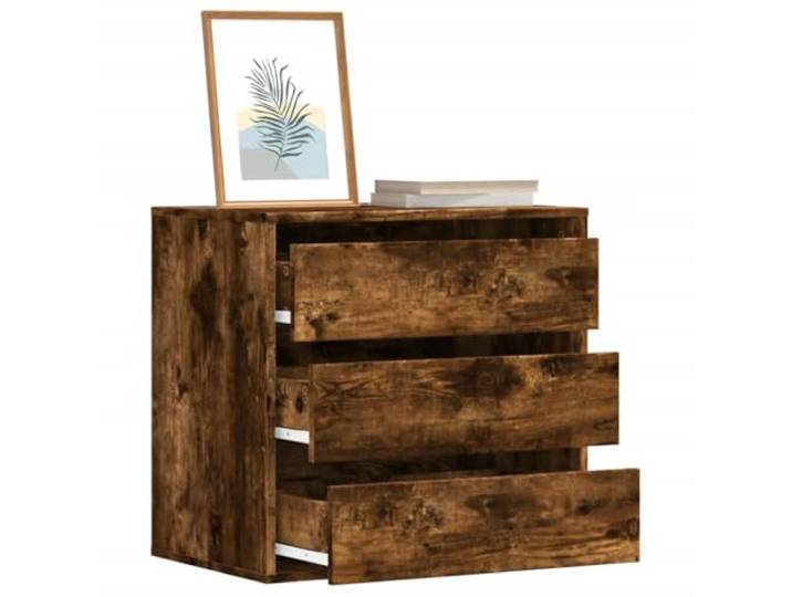 LPERTGFHU Kommode Räuchereiche 60x41x58 cm Schubladenschrank Holzwerkstoff 3 Schubladen, Viel Stauraum, Zeitloses Design