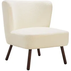 TecTake GmbH tectake Teddy-Cocktailsessel Robina 2 offwhite W2  Bouclé Off-White