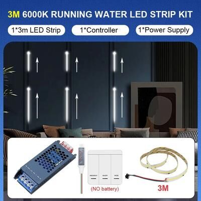 Uplift Picks WS2811 Chasing LED Strip Light With Flowing White Effects 3 M (6000k) 420 Leds 24 V