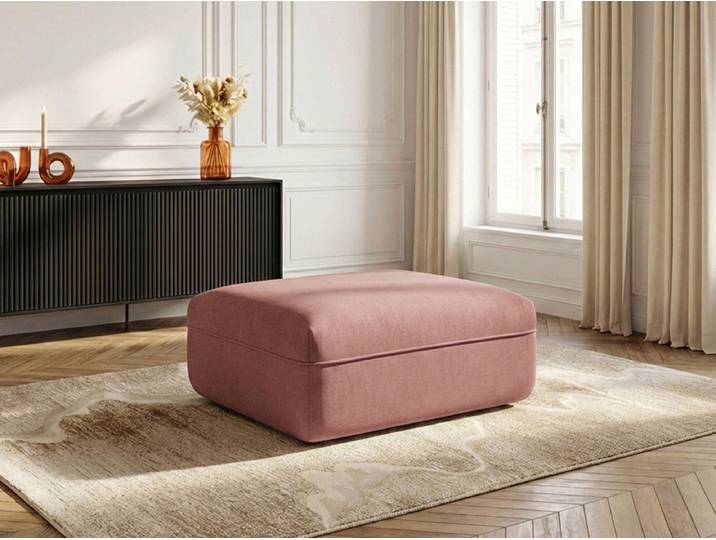 Pouf LUIGI en tissu lisse