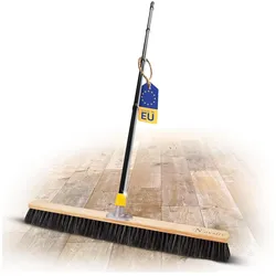 Novaliv Großer Besen Saalbesen 80 cm mit Stiel Borsten Haarmischung Besen fein mit stiel Ideal als Werkstattbesen Hallenbesen Industriebesen Hausbesen Kehrbesen Zimmerbesen Haarbesen Besen groß