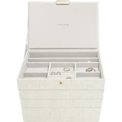 Stackers Schmuckkästchen classic vierfach hellbeige aus Leinen
