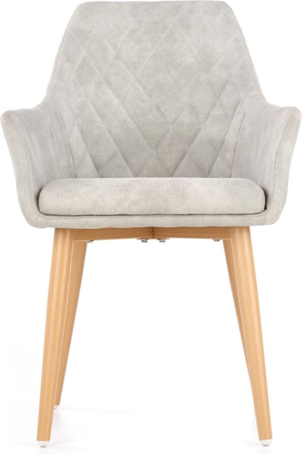 MSO Chaise design scandinave matelassée Gris 61x85x58cm
