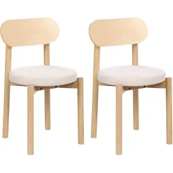 ESSZIMMERSTUHL 2er-Set Holz Hellbraun/Hellbeige Paulina