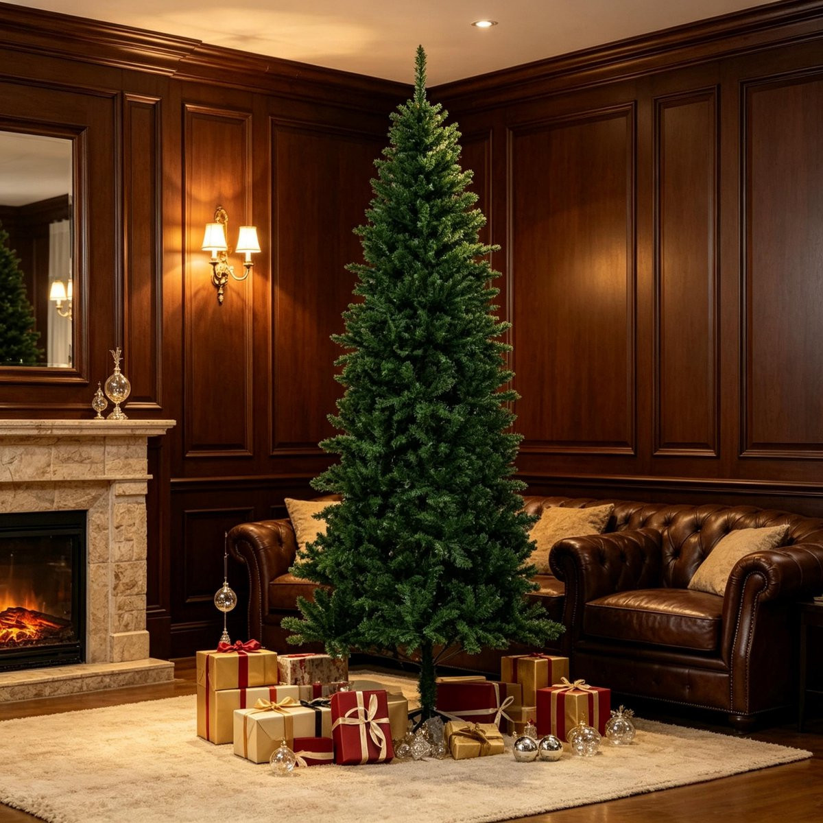 Kunstkerstboom met realistische imitatienaalden, 210 cm, groen, PVC en metaal