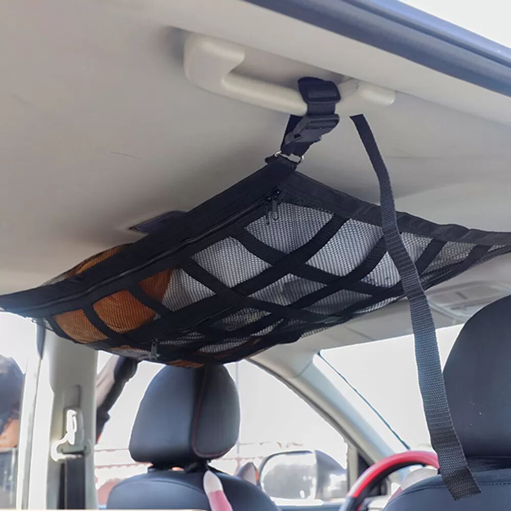 INF Auto-Dachaufbewahrungstasche Vierte Generation Gitter 90x65 cm, Schwarz, kompatibel mit Autozubehör