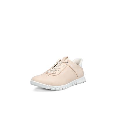 Slip-On Sneaker ECCO "GRUUV LITE", Damen, Gr. 38, Textil, beige (natur, weiß), Nubukleder, unifarben mit Farbeinsatz, Schuhe, Slipper, Schlupfschuh, Freizeitsneaker mit elastischen Schnürsenkeln